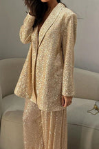 Sequined Wide-leg Pants