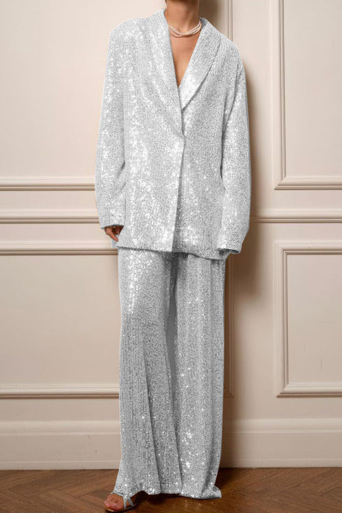 Sequined Wide-leg Pants