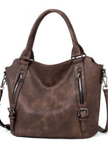 Retro style large capacity shoulder crossbody tote bag