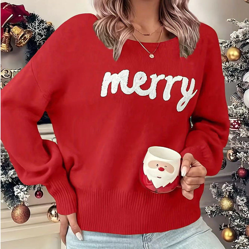 Christmas round neck long-sleeved pullover sweater
