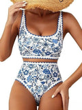 Fresh Split-Front Floral Print Bikini
