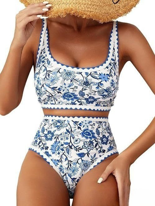 Fresh Split-Front Floral Print Bikini