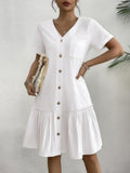 Women's Loose-Fit Single-Breasted Dress