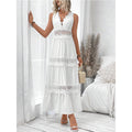 Women's Lace-Paneled V-Neck Sleeveless Dress