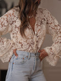 Women's Casual Openwork Lace Shirt