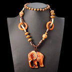 Bohemian Retro Ethnic Style Hand-woven Wooden Pendant Necklace