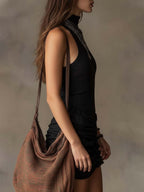 Bohemian Ribbed Halter Ruched Mini Dress