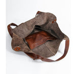 Simple large soft leather large capacity shoulder handbag