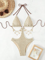 Sexy Lace-Up Cutout Bikini One-Piece Swimsuit for Women: Purely Sensual Style