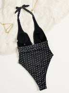 Sexy Polka-Dot Print Comfortable and Slimming One-Piece Swimsuit