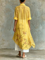 Casual Floral Short-Sleeve Midi Dress & Slip Dress Two-Piece Set