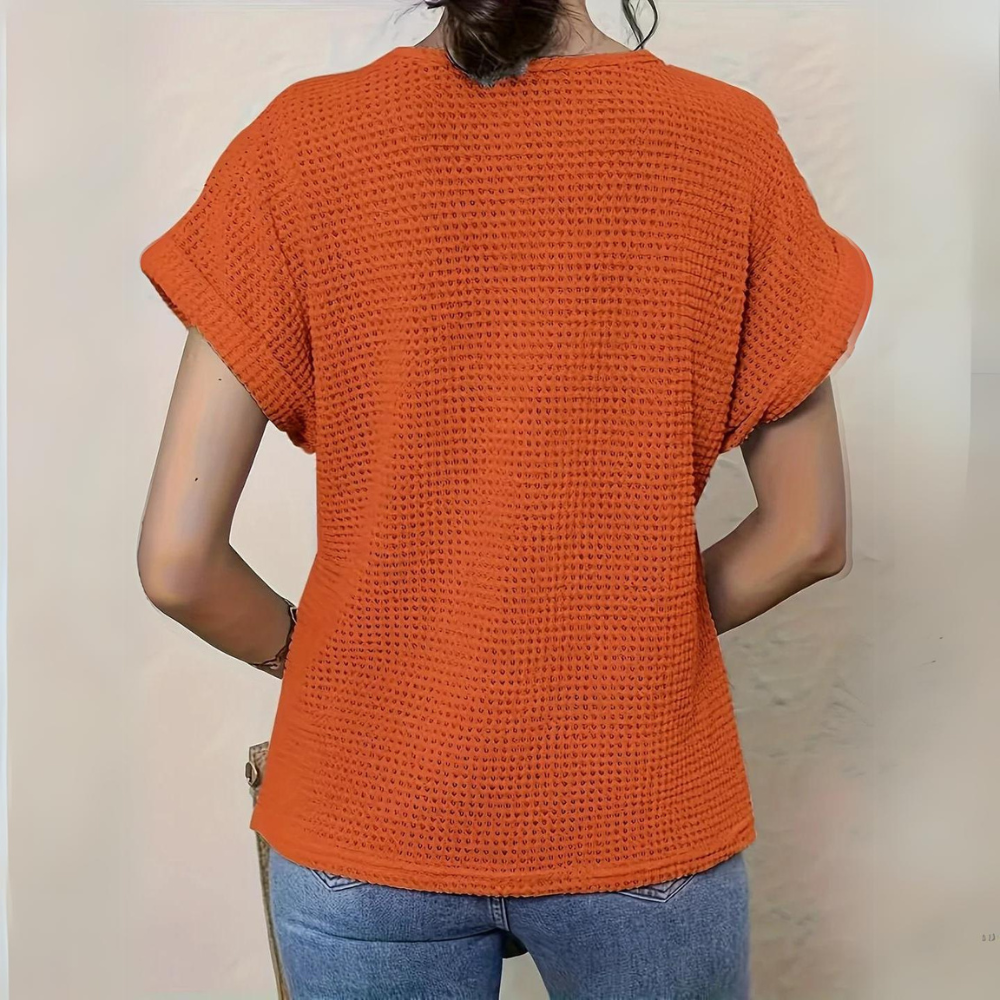 Elegant Lace Patchwork Hollow Short-sleeved Top