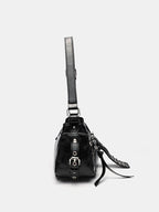Rivet one-shoulder commuter crossbody motorcycle bag