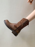British retro embroidered western cowboy boots