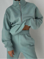 Fleece Sports Street Casual Fashion Two-Piece Sweatshirt