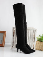 Women's suede solid color high boots