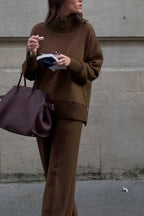 Long Sleeve Sweatshirt Casual Pocket Trousers Two-piece Set