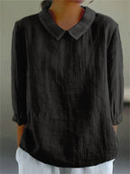 Cotton and Linen 3/4 Sleeve Shirt