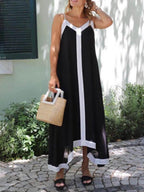 Lavechic Colorblock Suspender Midi Dress