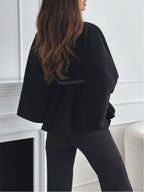 Women's solid color belted wool blend cape coat