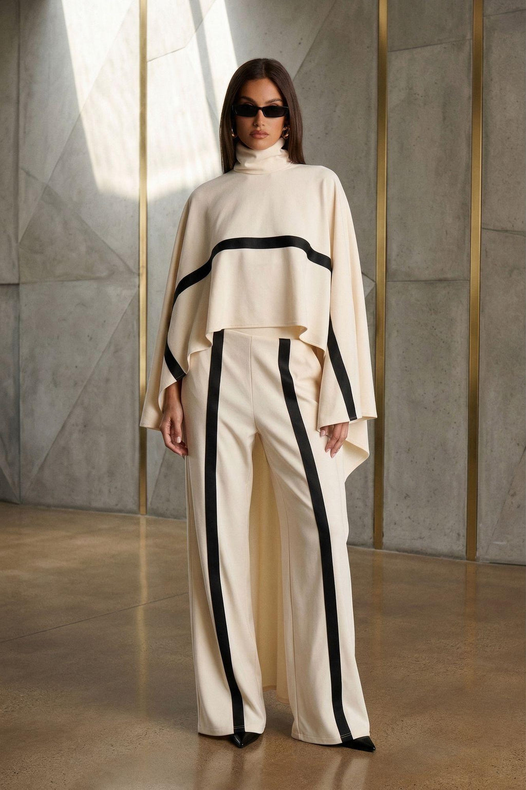 Urban Color Block Straight Pants with Pockets