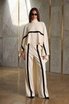 Urban Color Block Straight Pants with Pockets