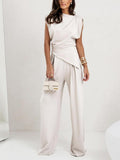 Lrregular Sleeveless Casual Two-piece Set