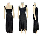 Black bell floral maxi dress