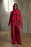 Turtleneck Raglan Sleeves Urban Loose Color Block Blouse