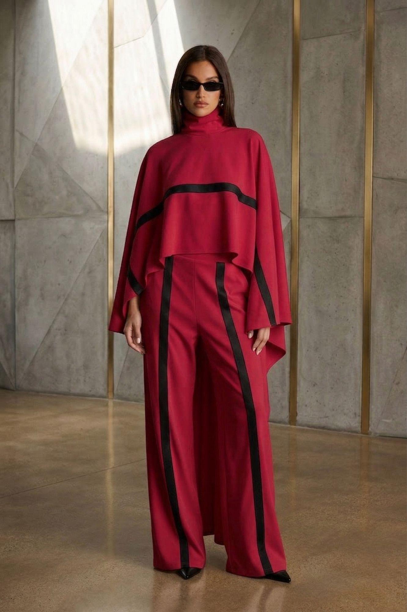 Turtleneck Raglan Sleeves Urban Loose Color Block Blouse