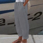 Cotton Linen Solid Color Casual Pants