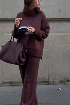 Long Sleeve Sweatshirt Casual Pocket Trousers Two-piece Set