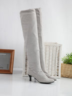 Women's suede solid color high boots