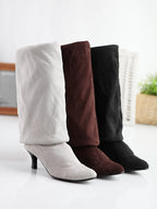 Women's suede solid color high boots