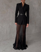 Fashion Jacket & Perspective Skirt Two-Piece Set