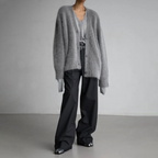 Lazy Loose Faux Mink Long-sleeved Warm Cardigan