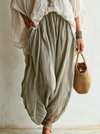 Comfortable and Casual Loose Cotton-Linen Two-Piece Set