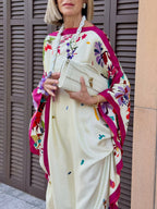 Elegant Printed Satin Loose Maxi Robe