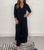 Two-piece Casual Long Top and Matching Pants Set
