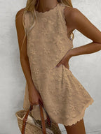 Casual Lace  Sleeveless Mini Dress