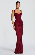Rosa™ | Vestido con silueta fluida con corsé ajustado
