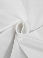 Black and White Contrast Cotton and Linen Shirt and Shorts Two-piece Set