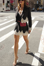 Black Lace-paneled Suit And Dress Set