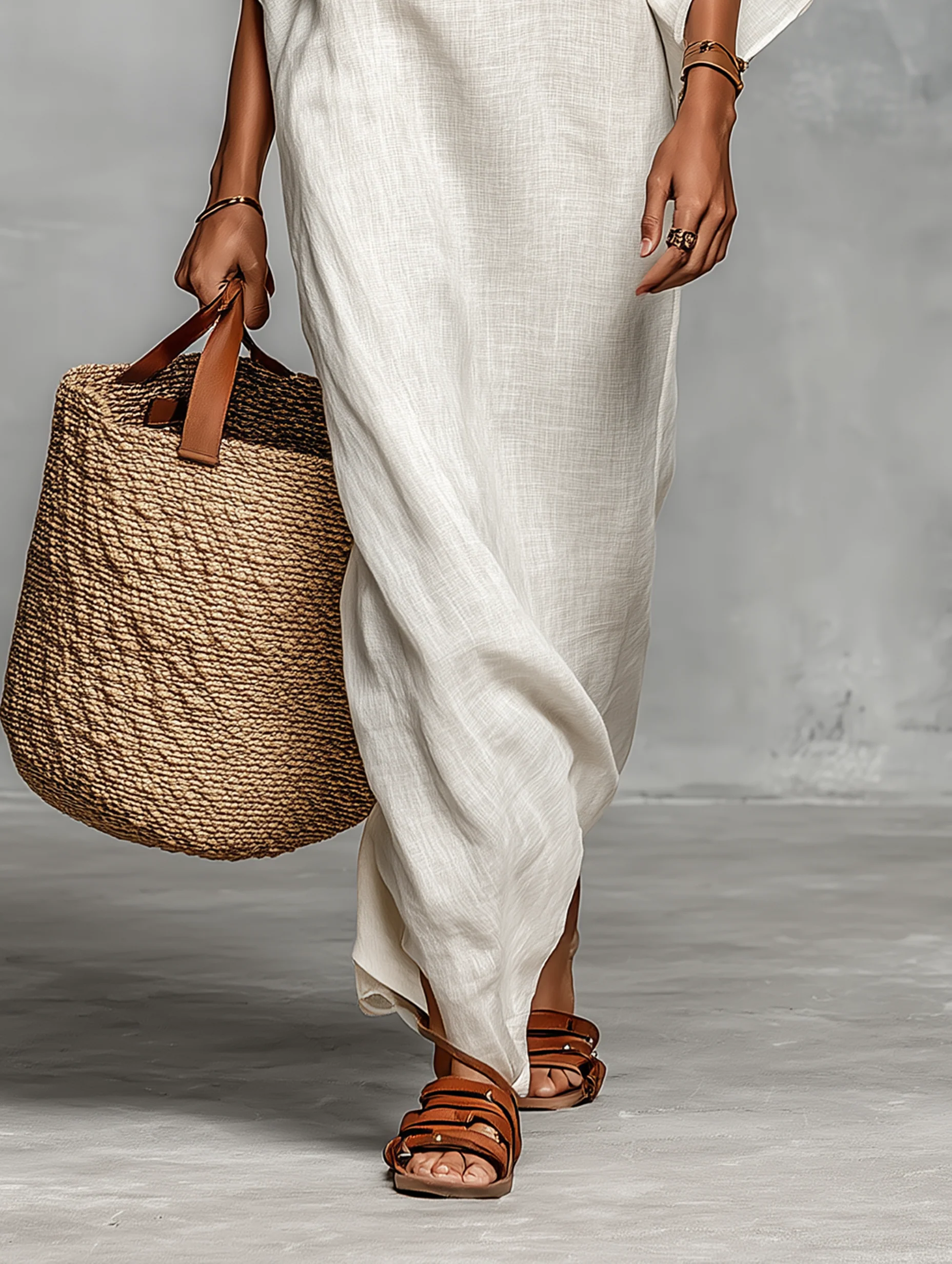 White Off-shoulder Batwing Sleeve Straight Maxi Dress