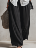 Minimalist Layered Vest Cardigan And Wide-leg Pants Three-piece Set