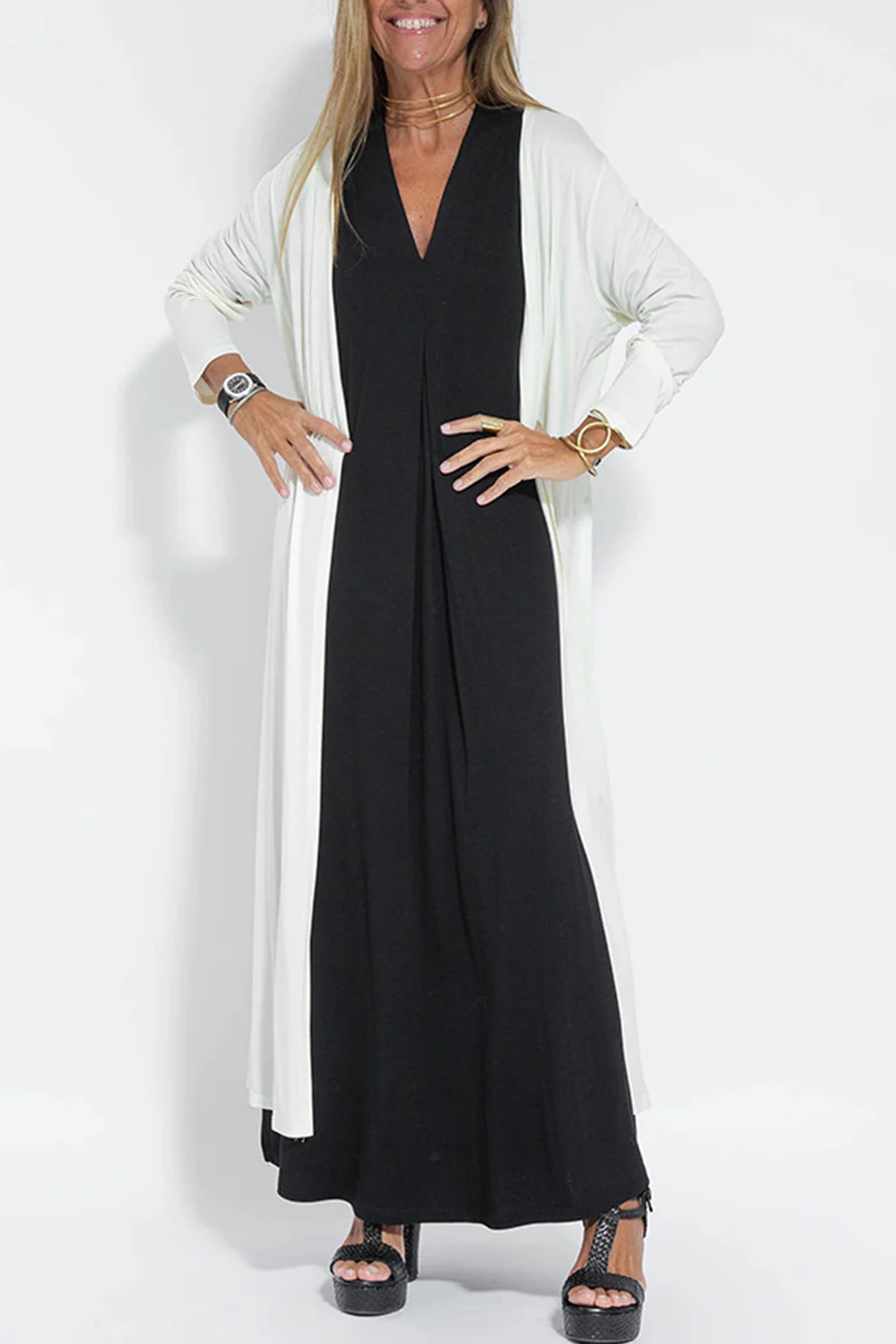 Solid Color Sleeveless Maxi Dress