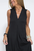 Solid Color Sleeveless Maxi Dress