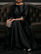 Black Luxe Satin Maxi Dress