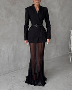 Fashion Jacket & Perspective Skirt Two-Piece Set