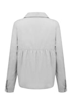 Casual Solid Button Shirt Collar Blouse
